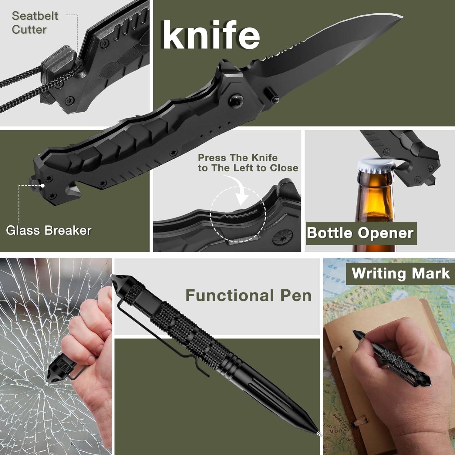 Survival Kits, Hiking and Camping Essentials, Emergency Survival Gear, Gifts for Men, Gifts for Dad, Husband, Teenagers, Cool Fishing and Hunting Gadgets, Christmas and Birthday Gifts