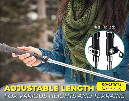 TREKOLOGY Trek-Z Cork Grip Trekking Poles – Lightweight Folding Hiking Poles, Adjustable Height, Compact Travel Design, Aircraft-Grade Aluminum Walking Sticks for Men & Women|B07X6MXH51